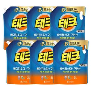 [LG생활건강] 테크 베이킹소다 구연산 액체세제 일반용 리필 2L 6개 (S9966582)