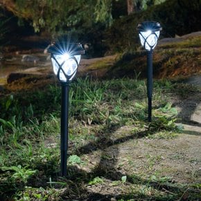 태양광 LED 미니 격자형 정원등 2p, 주백색