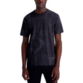 칼라거펠트 맨즈 Short-Sleeve 반다나 프린트 티셔츠 - 블랙 26953977 1386694