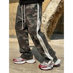 COTTON TWIN SIDE LINE ZIPPER PANTS (CAMO)