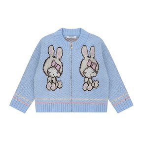 여아 겨울 데일리 연블루 토끼 니트 집업 가디건 Q55DBW031
