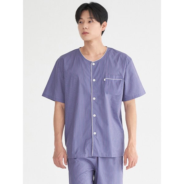 진퍼플ST 반팔 순면 남성 빅사이즈 잠옷 세트