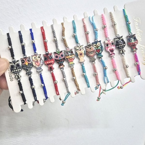 핸드메이드 부엉이 팔찌 랜덤디자인1P 태국 소품샵 (WFFNKVC)