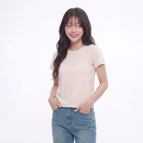 여성 플라워 닷 레이어드 반팔 티셔츠 511 10580 131 618 69 _P434970396