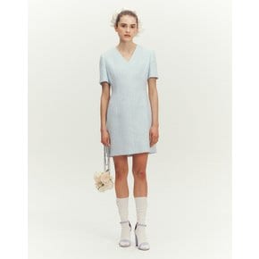 [23SS] Light Blue Tweed Mini Dress JSDR3B900B1