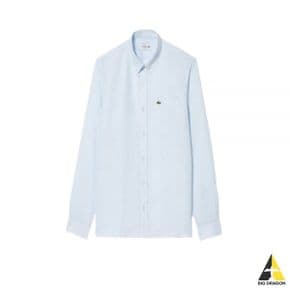 라코스테 Logo Patch Regulator Fit Linen Long-Sleeved Shirt (CH5692-T01) (로고 패치