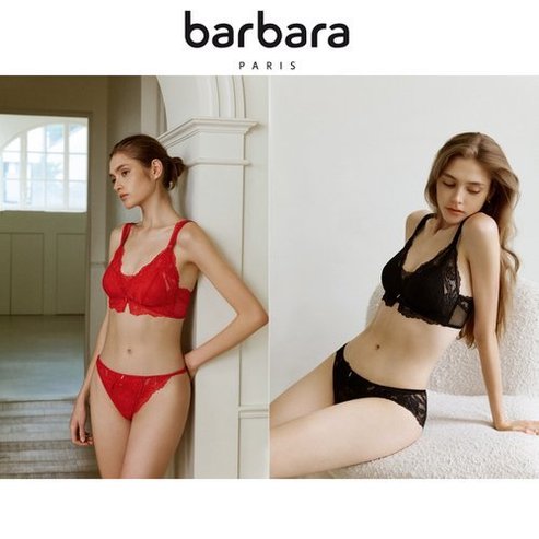barbara 바바라 블랙라벨 보테니컬 리본 포인트 레이스 T팬티 ABP4805T