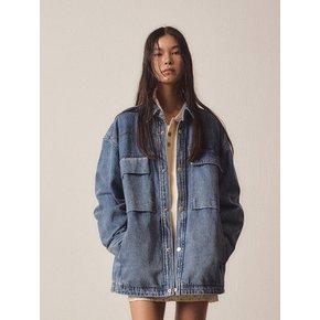 W Hidden Blue Denim Shirket