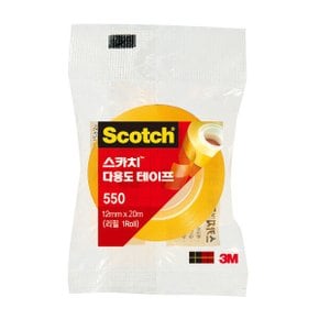 스카치 투명 다용도 테이프 리필 550R 12mm 20m OPP 테이프