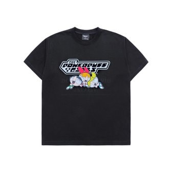 아크메드라비 The Powerpuff Girls x acmedelavie logo t-shirts BLACK PPG로고 SSLGPG-BLK