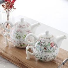  플라워패턴 티포원 찻잔 티팟 세트 찻주전자 넓은 잔