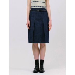 low belted skirt_denim