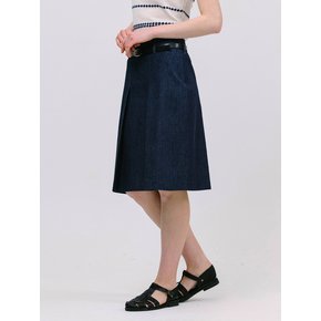 low belted skirt_denim