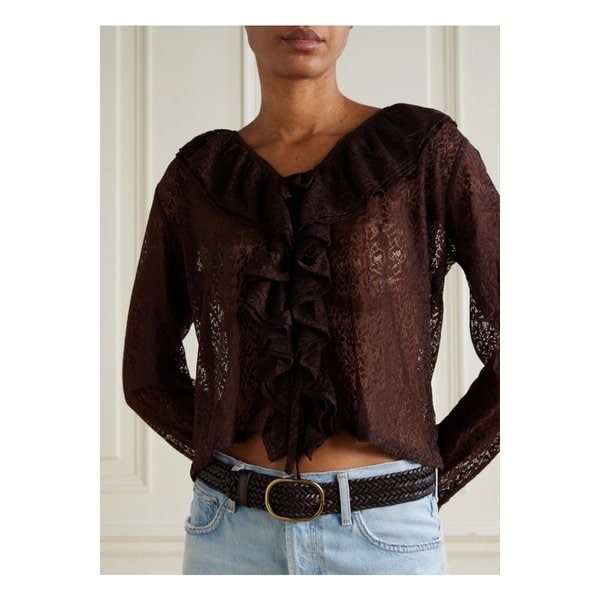 다크 브라운 가죽 위빙 벨트 46376663162858104