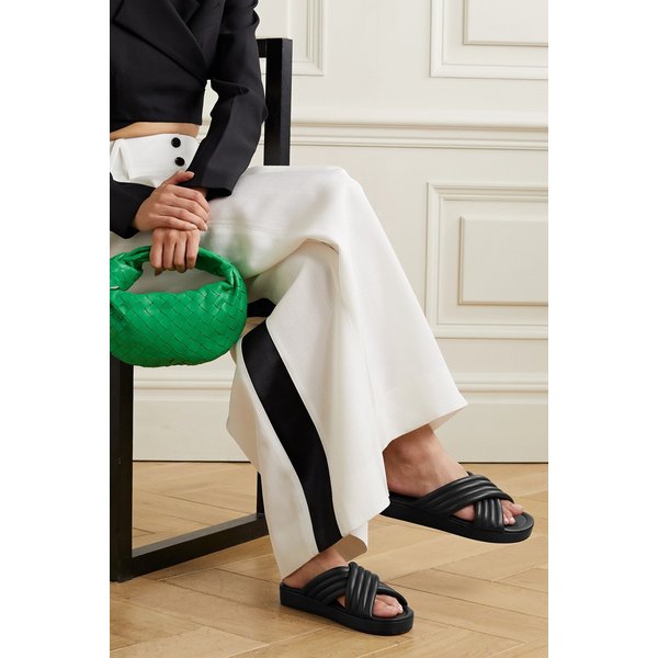 포르테&페르 Quilted Leather Slides 블랙 10163292708192958