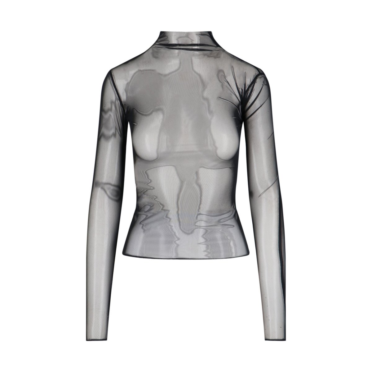 확대된 대표 더 프랭키 샵 여성 티셔츠 롱 긴팔 SS25 롱 긴팔 TULIA MESH TEEBLACK