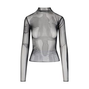 더 프랭키 샵 여성 티셔츠 롱 긴팔 SS25 롱 긴팔 TULIA MESH TEEBLACK