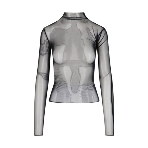 더 프랭키 샵 여성 티셔츠 롱 긴팔 SS25 롱 긴팔 TULIA MESH TEEBLACK