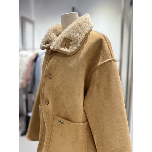 [여주점] 싱글버튼 페이크 양면 무스탕ES1EM203