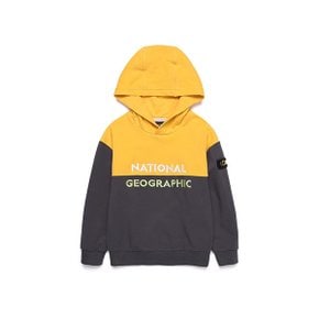 내셔널지오그래픽 키즈 N203KHD920 절개 배색 로고 변형 HOODY BAMBOOYELLOW