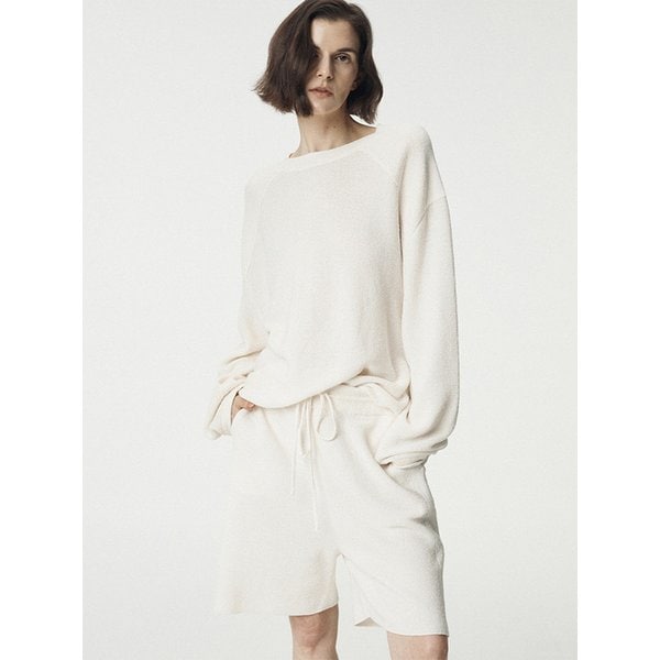 Korean Paper & Boucle Shoulder Pannel Pullover_Daylight