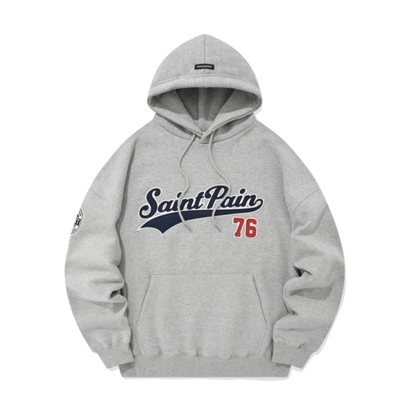 SP TEAM LOGO HOOD-MELANGE GRAY