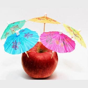 오너클랜 우산 과일꽂이 40P 과일꼬지 나무꼬치 과일픽 일회용