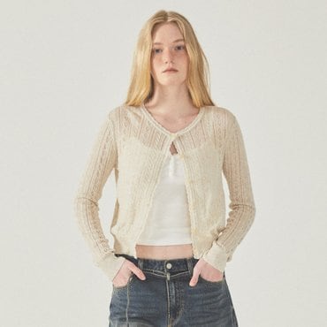 후아유 Croche Long Sleeve Cardigan WHCKF3533F