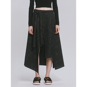 PINSTRIPED AM CUTTING SKIRT BLACK