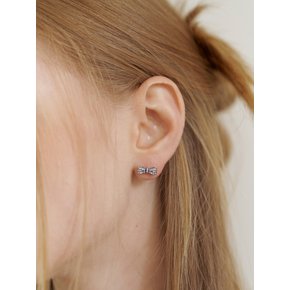 [925silver] daily cubic ribbon earring