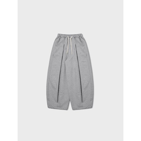 Valley Tuck Sweat Balloon Pants - Grey