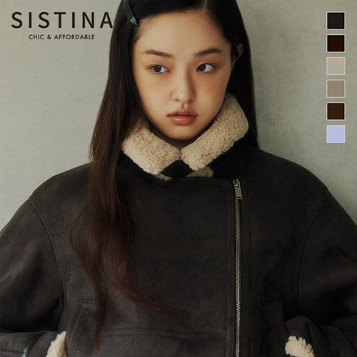 시스티나 스웨이드 집업 무스탕 자켓_AWUJKO41030