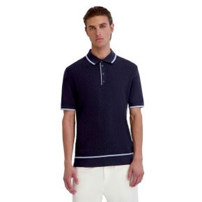 칼라거펠트 맨즈 Basket 위브 Short-Sleeve 폴로 셔츠 - 네이비 26601913 1336200