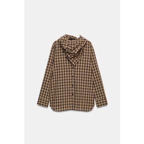 ZARA 자라 오버사이즈 체크 원피스 천 네크라인 7725 246 054