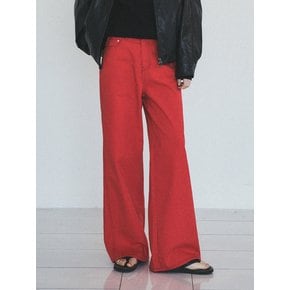 Minimal Wide Pigment Washed Pants_CTD407(Red)