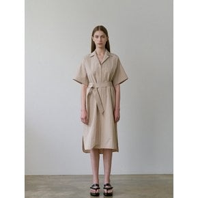 Zip-up Utility Dress _ Beige