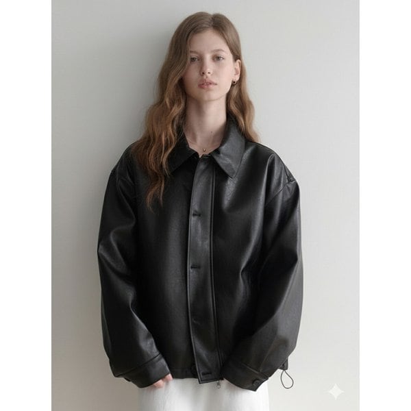 les button leather Jacket (brown)