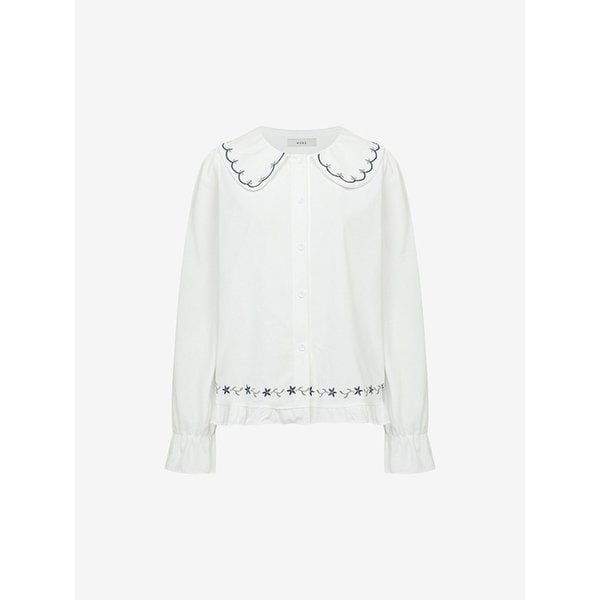 코듀로이 자수 카라 블라우스 (TMBAB2410)