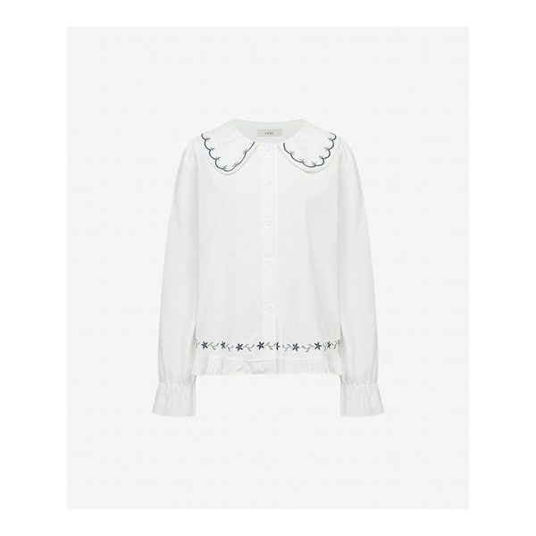 코듀로이 자수 카라 블라우스 (TMBAB2410)