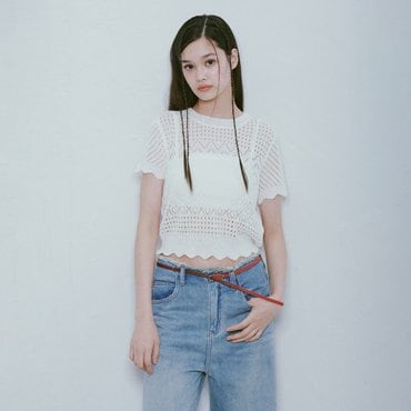 레이브 Punching Knit in White VK4MP255-01