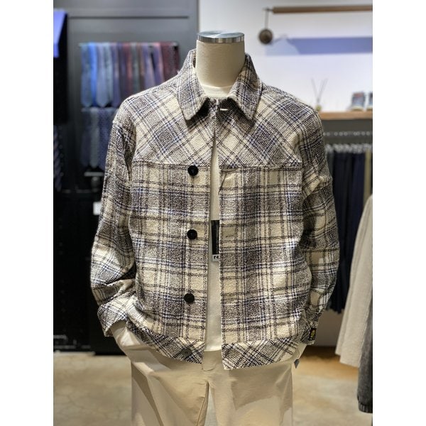 [시흥점] S/S 블루 체크 화이트 트러커 자켓 (RPIMBC01A)