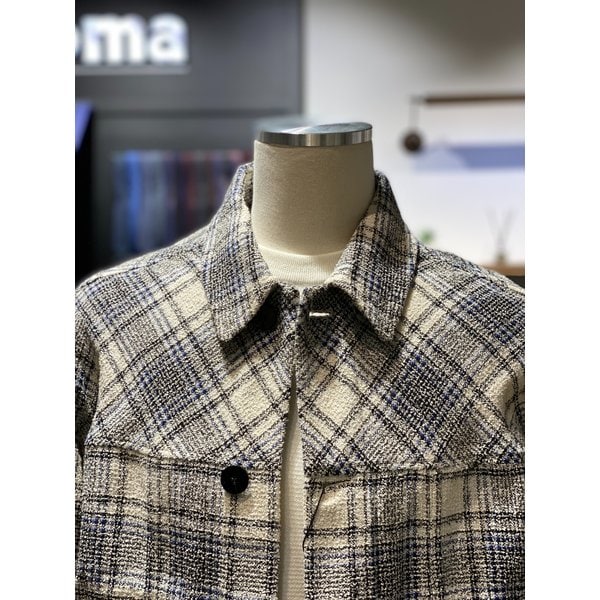 [시흥점] S/S 블루 체크 화이트 트러커 자켓 (RPIMBC01A)