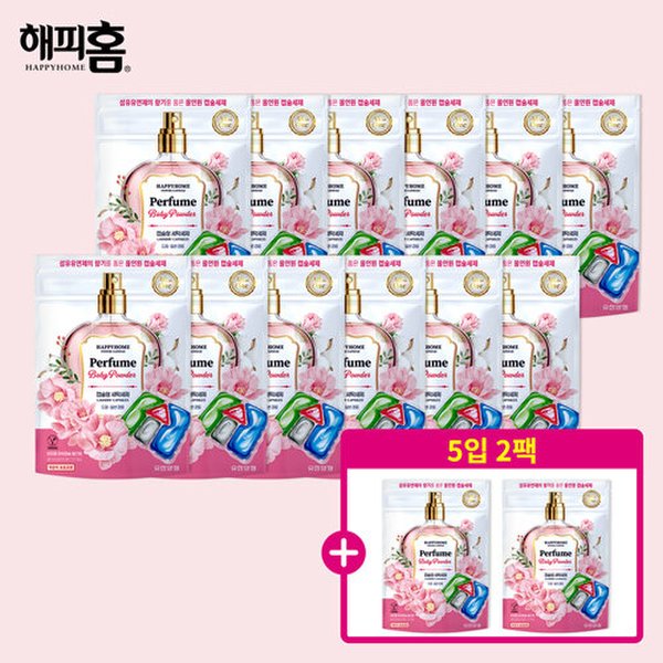 해피홈 파워캡슐 올인원 캡슐세제  30입 x 12팩 + 5입 2팩