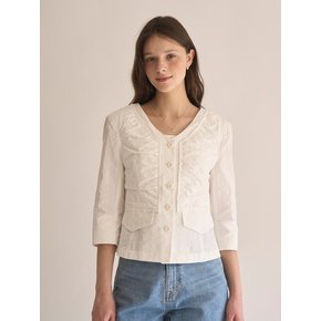 Manon Shirring Jacket (White)