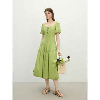 웬스데이딜라잇 WD_Strap puff sleeve dress