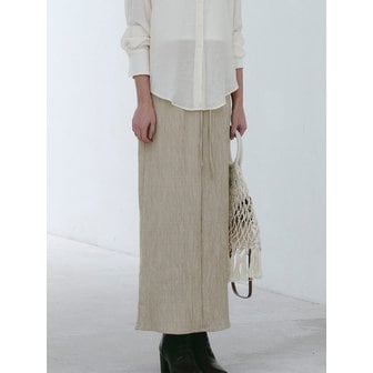 아티너리 CRINKLE LONG SKIRT_BEIGE