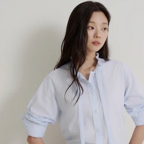 26F/W BF6864C15Q 잔스트라이프 타이 블라우스 - 스카이 블루 GN