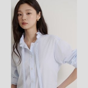 26F/W BF6864C15Q 잔스트라이프 타이 블라우스 - 스카이 블루 GN