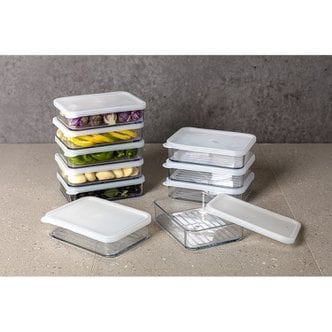 실리쿡 납작3호 반투명 10개 냉동밥보관용기 냉장고소분용기