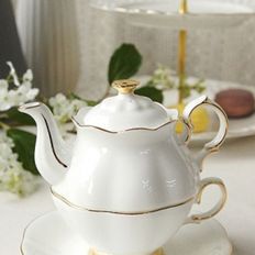  티포원 소 화이트 티포트세트 골드 머그컵 주전자가 티포투 세트